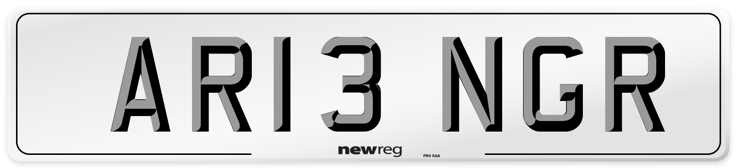 AR13 NGR Number Plate from New Reg